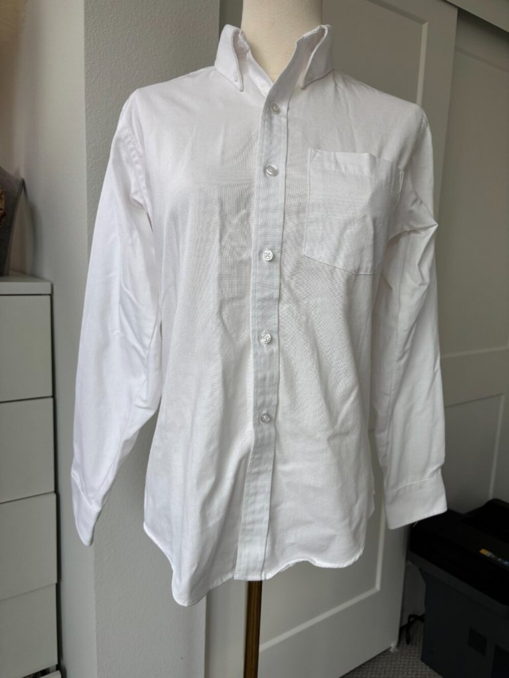 Vicki Marsha School Uniform White Button Up Long Sleeve Shirt Youth Size 16